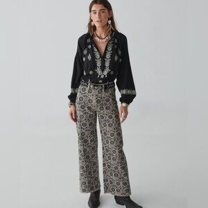 Maison Hotel Women's Etoile Polaire Patterned Boot Cut Pants